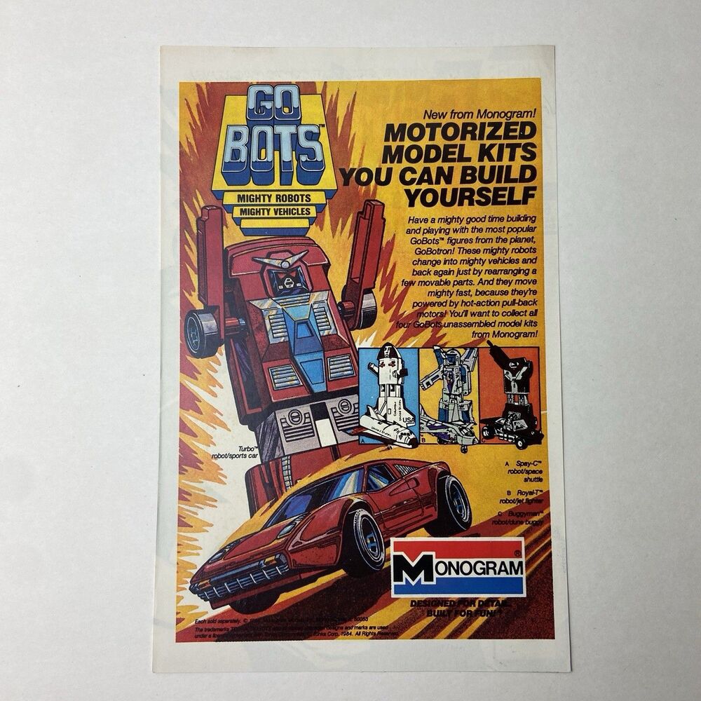 Go Bots Mighty Robots 1984 Print Ad Wall ArtMonogram Robot Model Poster